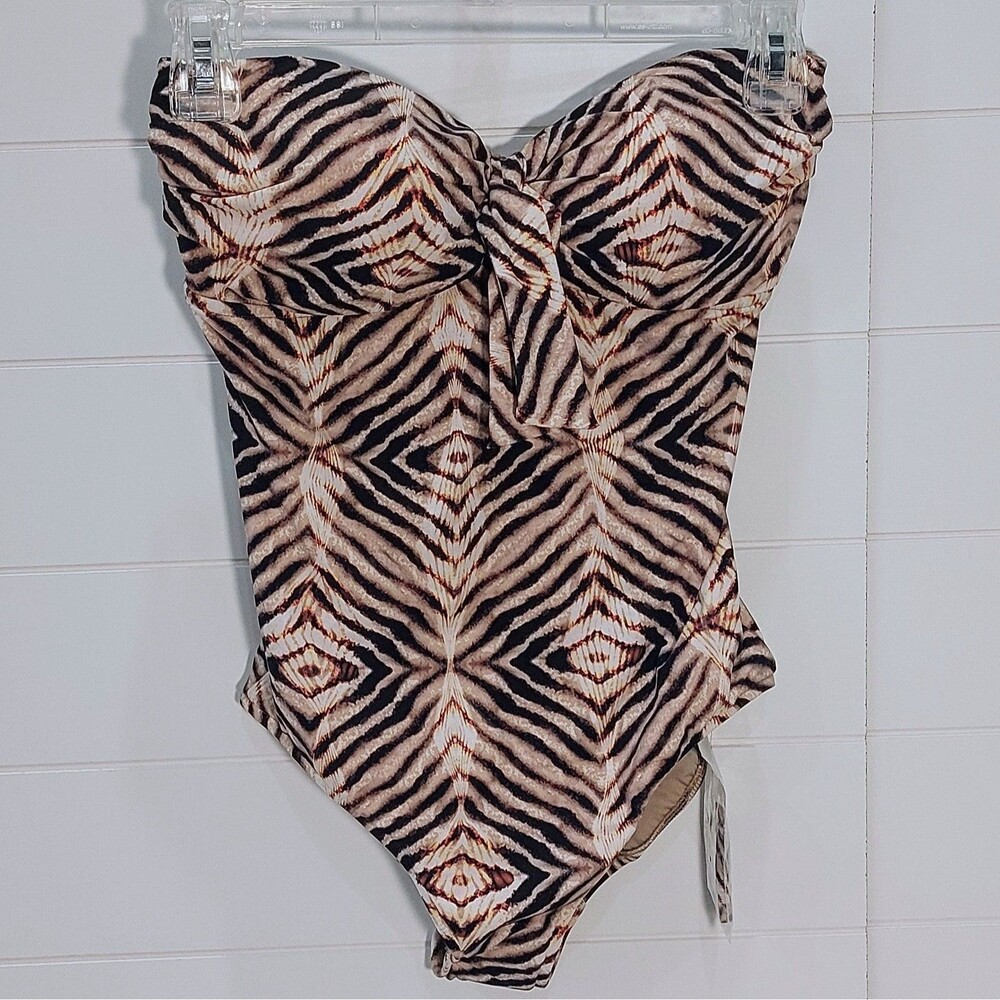 Seafolly Anthropologie Wrap Front 1-Piece Swimsuit US 6/EUR 36 Animal Print NEW!